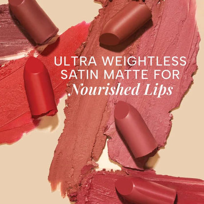 RAS Luxury Oils Lumiere Satin Matte Lipstick | 8-Hr long stay Creamy Matte, Non-Drying, Lightweight & Pigmented | Natural infusion of Argan & Avocado | Vegan, Cruelty-Free (Pink Cashmere)
