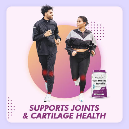 HealthyHey Nutrition Glucosamine HCL + Boswellia - Support Joint Health -60 capsules (Pack of 1)