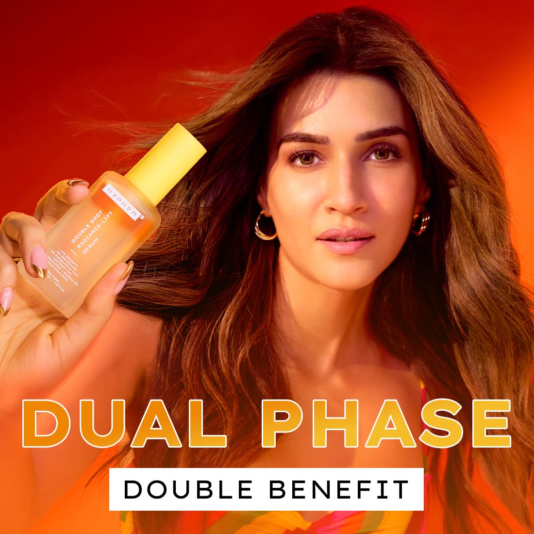 Hyphen 18% Brightening + 20% Collagen Face Serum | Double Shot Serum with 11% Mandarin 5% Niacinamide 2% PGA & Bakuchiol | Summer Skincare | Brightening, Hydrating & Collagen Boost for Dry Skin - 50ml