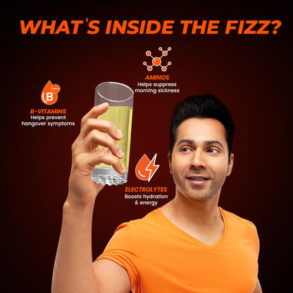 Fast&Up NightOut | 10 Effervescent tabs | Instant Hangover Relief | Helps detoxify liver | Rapid hydration & energy | Helps prevent Hangover | Zero sugar | Fizzy lemon flavour