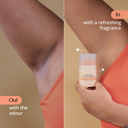 Carmesi Glow Revive Underarm Roll On Deodorant for Women | Brightens Skin, Reduces Pigmentation, Controls Odour | Rice Water, Vitamin E, 2% w/w Salicylic Acid & AHAs | 90% Natural | No Alcohol & Aluminium | 50 ml