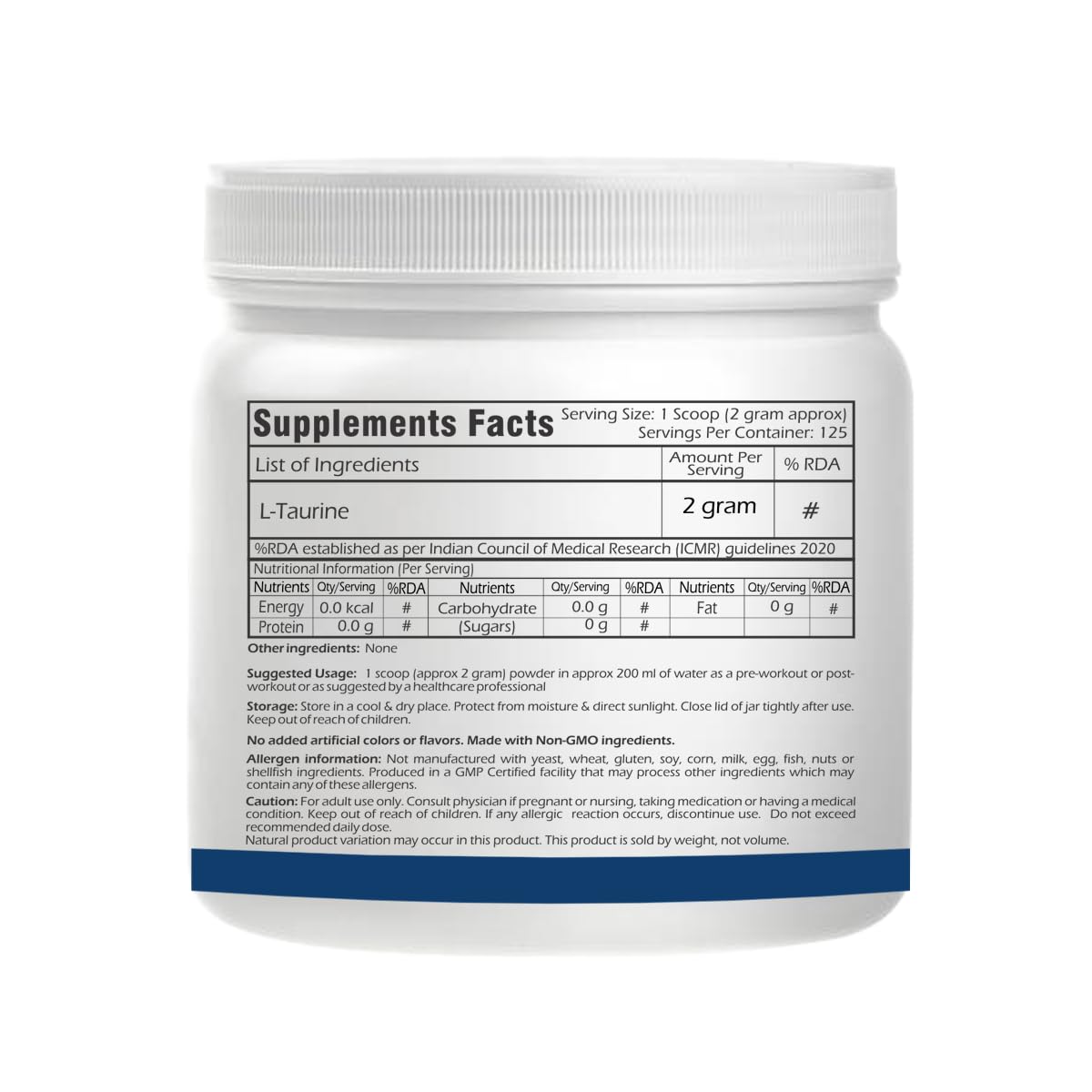 Trexgenics TAURINE USP grade PURE POWDER Nervous System, Energy, Heart, Cardiovascular system, Brain, Eye Health Support (250 GRAM)