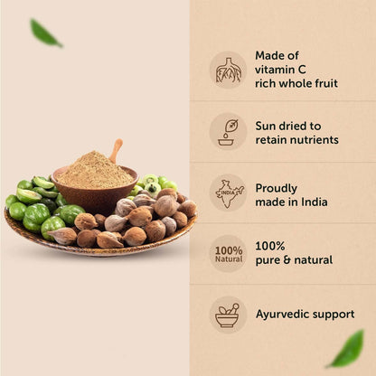 Neuherbs Organic Triphala Powder - 100 GM | Triphala Churna For Gut, Immune & Intestinal Health | Helps Relieve Constipation | Herbal Supplement | Quick Acidity & Gas Relief | Certified Organic