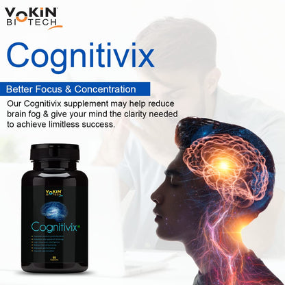 Vokin Biotech Cognitivix -Unique Brain activation Ginkgo Biloba With Ginseng extract 60 Veg capsule
