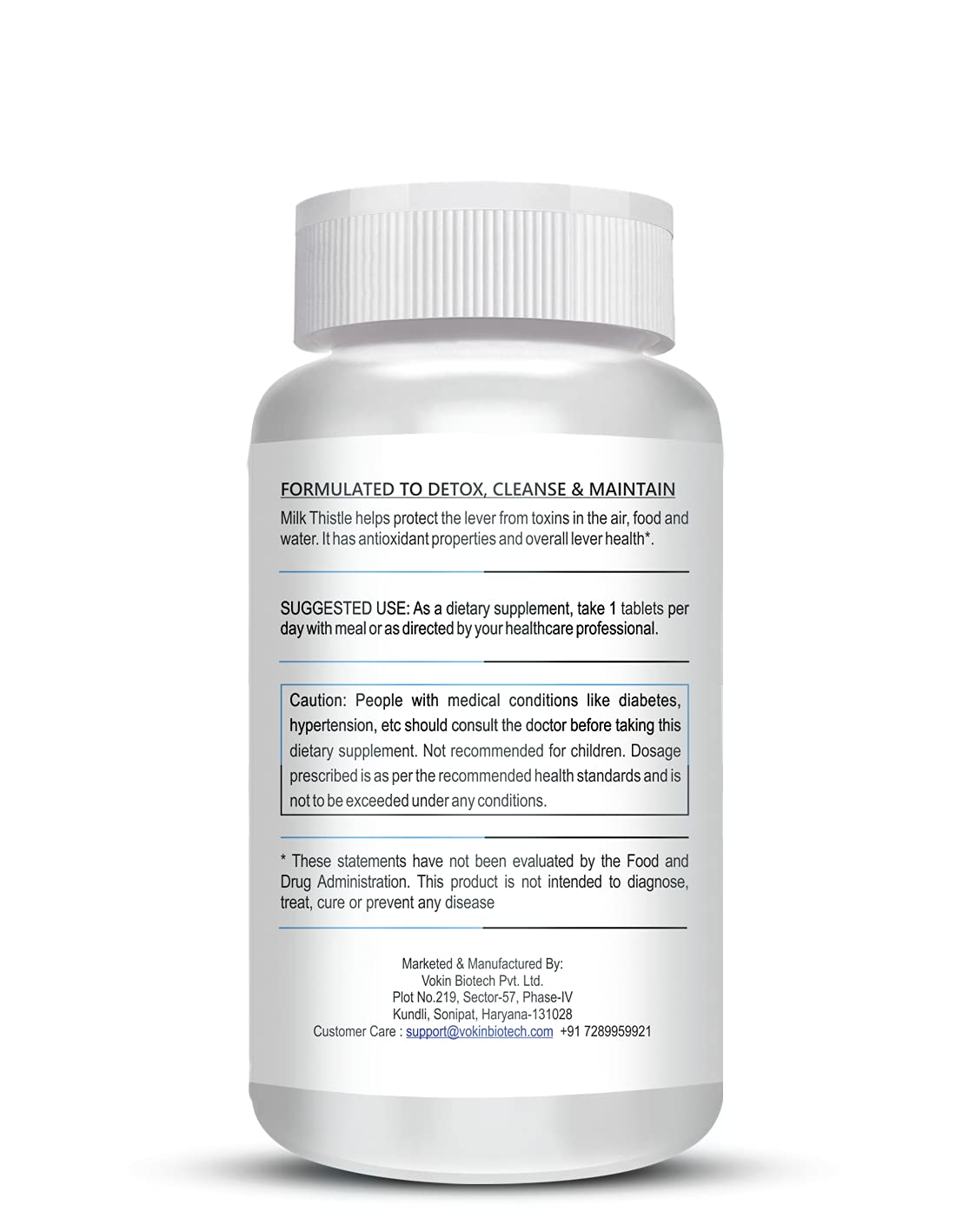 Vokin Biotech Milk Thistle Supplement for Liver Support & Liver Detoxifier 90 Tablets