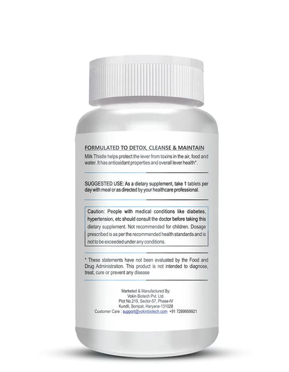 Vokin Biotech Milk Thistle Supplement for Liver Support & Liver Detoxifier 90 Tablets