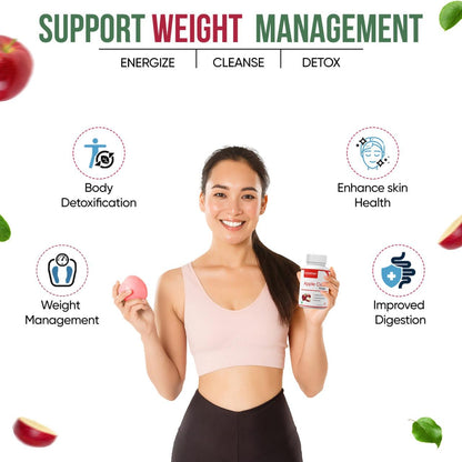 Herbal Max Organics Apple Cider Vinegar â€“ 30 Veg Capsules (800mg) | With The Mother | Natural Detox, Digestion, Weight Management & Gut Health Support