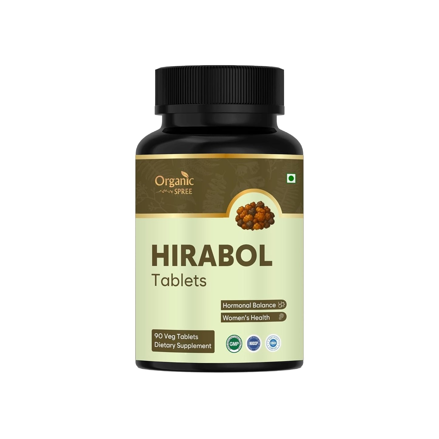 Organic Spree Hirabol â€“ 90 Tablets | Plant - Based Dietary Supplement | Suitable for Daily Routine & Wellness Support | Vegan and GMP (Pack of -1)