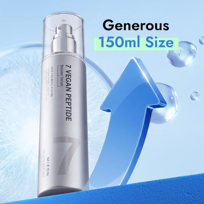 MIZON 7 Vegan Peptide Booster Serum Korean Anti-Aging Face Serum with Niacinamide & Hyaluronic Acid Hydrating Firming & Smoothing Skincare for Fine Lines & Skin Repair â€“ 150 ml