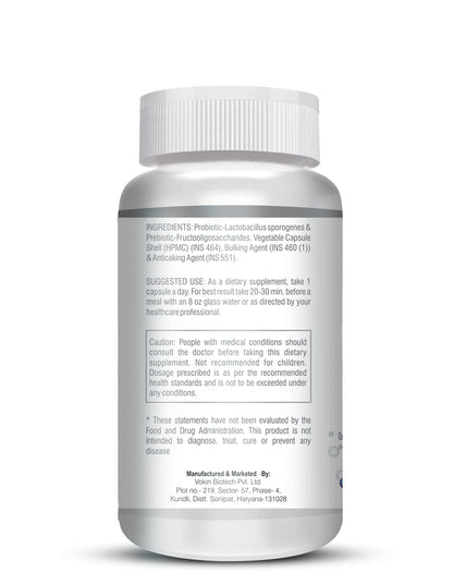 Vokin Biotech Prebiotics + Probiotics 20 Billion Cfu Supplement with Delayed-Release Capsules for Temperature Stable, Digestion and Immune Health (90 capsules)