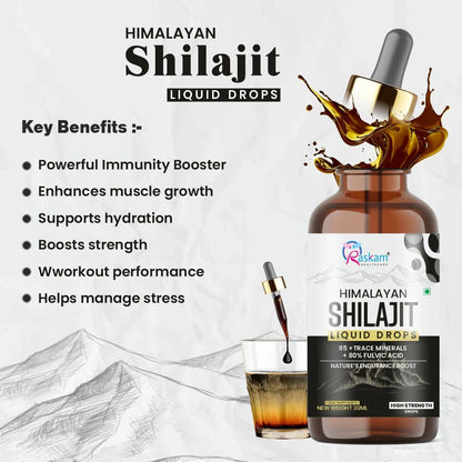 Pure Himalayan Shilajit liquid Drops - 30ml | Rich in Fulvic acid | Natural extract from Himalayas | 100% Pure Shilajit | Boosts Stamina And Energy | Boosts Stamina And Energy