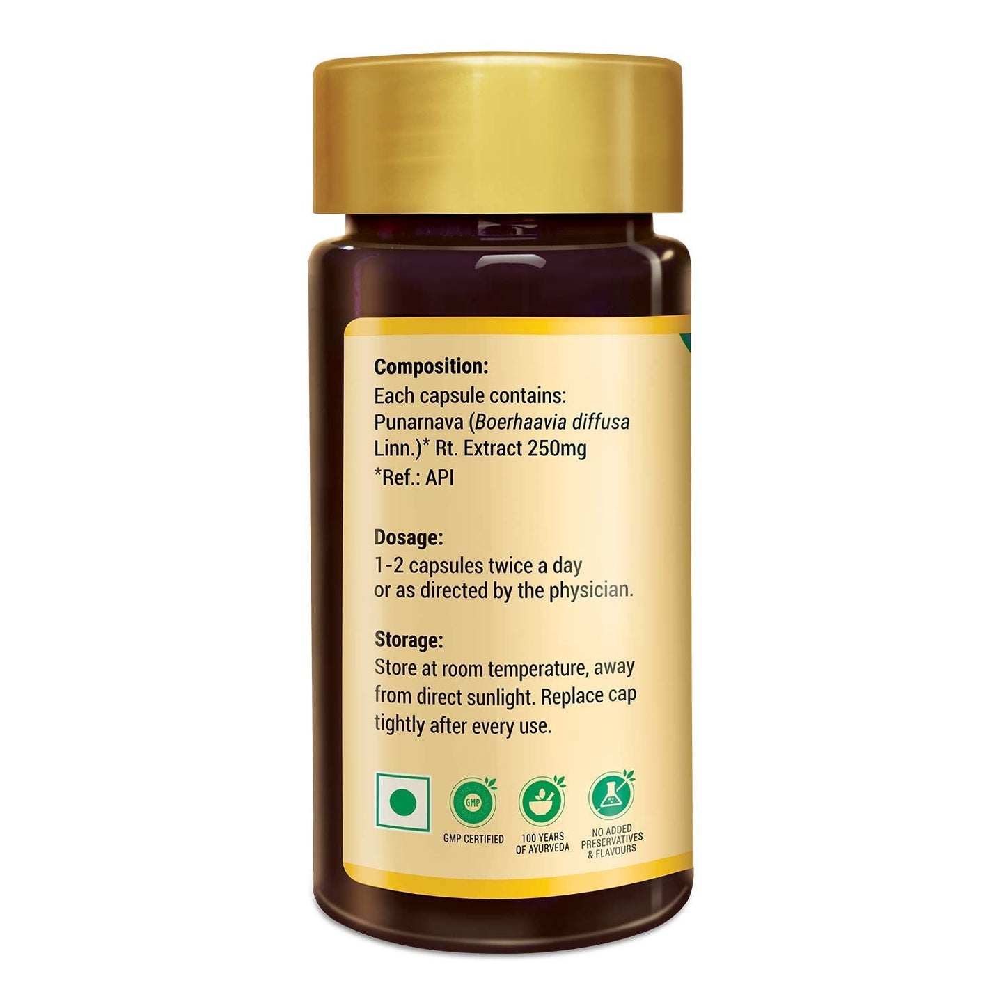 Zandu Punarnava Capsules, With Goodness of Natural Punarnava Extract known for Good Gut Health & for Healthy Appetite, Helps for Heart and Urinary Health - 60 Veg capsules