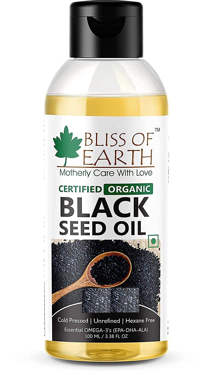 Bliss of Earth 100ML Certified Organic Black Seed Oil | Kalonji Oil+100ML Castor Oil for Hair Growth,Smooth Skin,