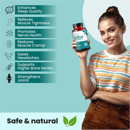 Pure Magnesium Glycinate - Maximum Strength Chelated Magnesium Supplement for Women and Men for Muscle Cramps, Sleep Support and Nerve Health- 2000mg Per Serving, 120 Vegetarian Tablets