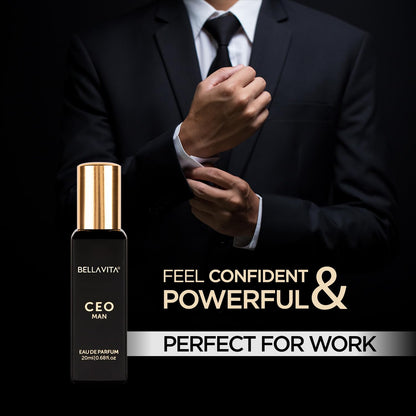 Bella Vita Luxury CEO MAN Eau De Parfum | Office Wear Perfume for Men with long lasting notes of Tonka and Agarwood 20 ML