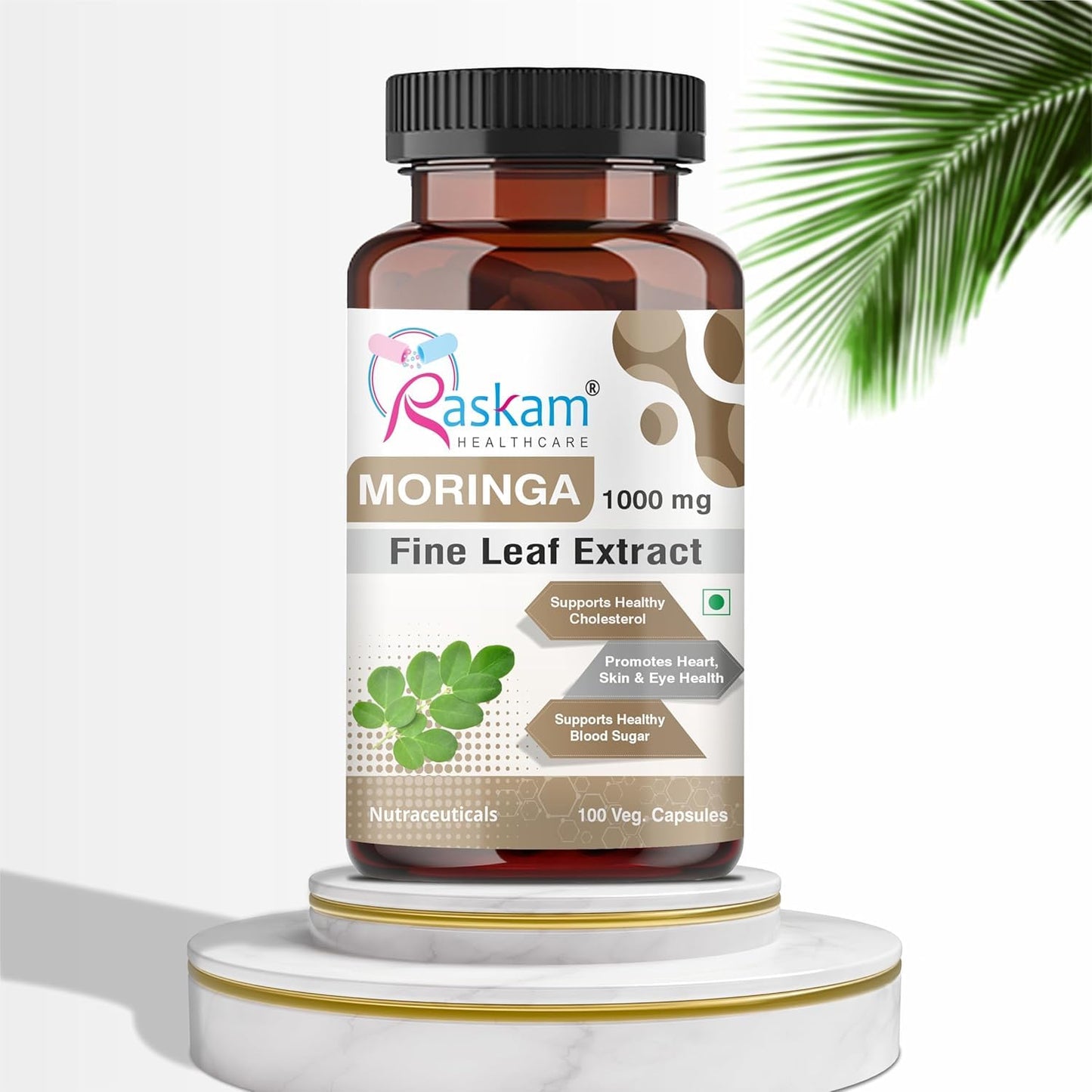 Organic Moringa Capsules (100 Capsules) 1000mg Moringa Leaves Extract | Supports Healthy Digestion & Appetite| Antioxidant-Rich | Vegan Supplement