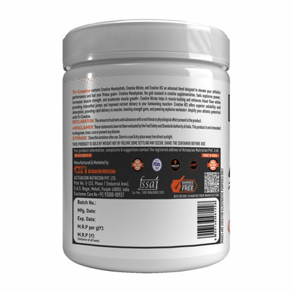 Tri Creatine Powder I Muscle Growth Supplement I 200 Gm I 40 Servings I Boosts Athletic Performance I Fiery Mango Flavour