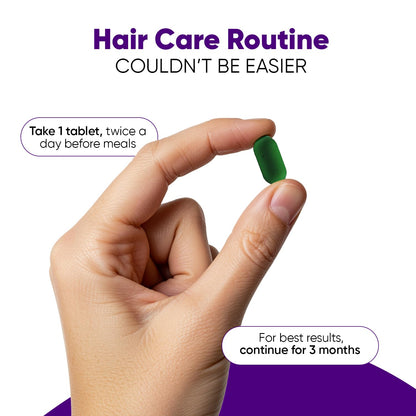 Dr. Vaidyaâ€™s Biotin Tablets for Hair Growth | Ayurvedic Hair Vitamins with Amla, Bhringraj & Bamboo Shoot | Natural Biotin Supplements for Hair Regrowth, Thinning Hair, Skin Glow & Stronger Nails (60 Tablets)
