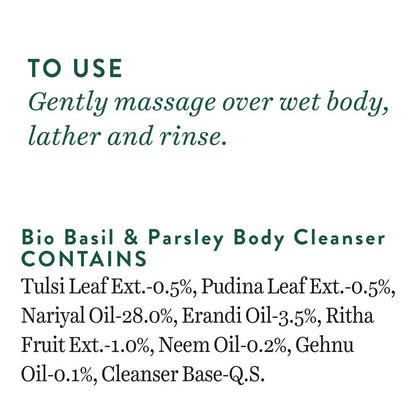 Biotique Basil & Parsley Revitalizing Body Wash | Soften Skin | Provides Natural Brightness | Deeply Cleanses | 100% Botanical Extracts | Suitable for All Skin Types | 200ml