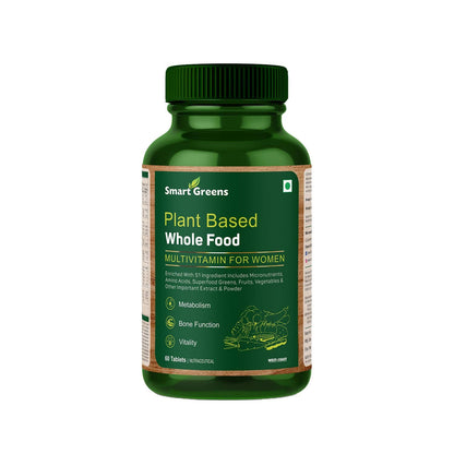 Plant Based Wholefood Multivitamin for Women Enriched with 51 Ingredients Includes Micronutrients, Amino Acids, Superfood Greens, Fruits, Vegetables & other Extract & Powder â€“ 60 Tablets