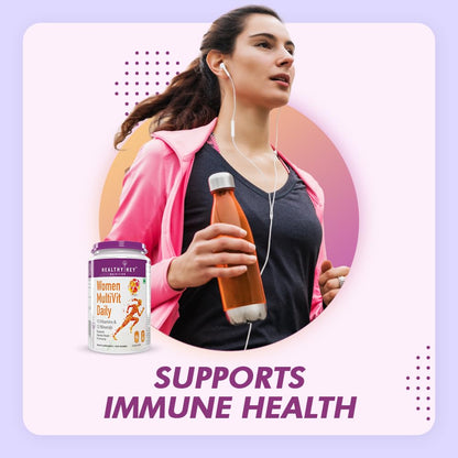 HealthyHey Nutrition MultiVitamin for Women - Multi-Vit Daily - 13 Vitamins & 10 Minerals - 90 Vegetable Capsules