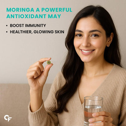 Carbamide Forte Organic Moringa Tablet with 1000mg Leaves Extract | Moringa Powder Tablets for Immunity, Digestion & Energy | Tablets 60