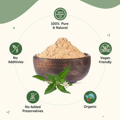 Neuherbs Bhringraj Powder For Hair Growth - 100g | Hair Mask For Nourishment of Hairs | 100% Pure & Natural With No Additive Preservatives