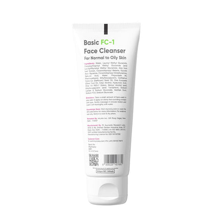 Cos-IQ FC-1 Face Wash for Oily Skin | Matte Finish, Non-Drying Daily Gentle Cleanser | Fight Acne & Pimples, Brightens Skin, Clears Dirt, Refreshing Feel | Non-Comedogenic for Men & Women | 100ml