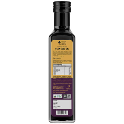 Bliss of Earth 500ML Certified Organic Flaxseed Oil for Eating & Hair, Cold Pressed & Hexane Free