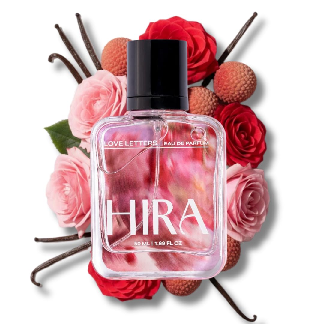 HIRA Love Letters Perfume for Woman 50 ml | Warm Vanilla, Fruity & Floral Scent | 12 Hours Long Lasting Eau de Parfum Premium Luxury Fragrance | Gifts for Woman, Girlfriend, Date Night Perfume