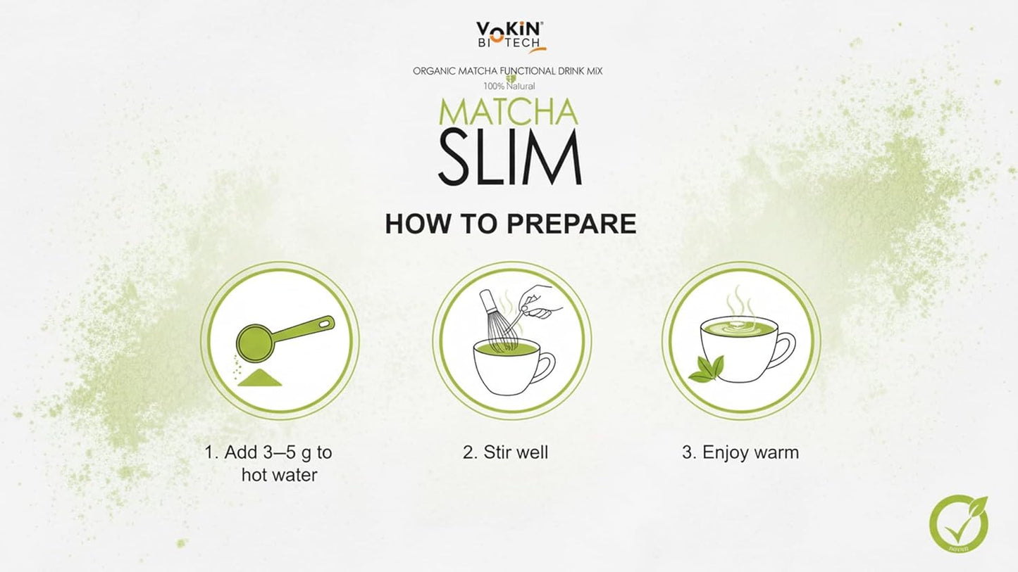 Vokin Biotech Matcha Green Tea Powder Supports Weight Loss Management | Rich In Antioxidants (500 gram)