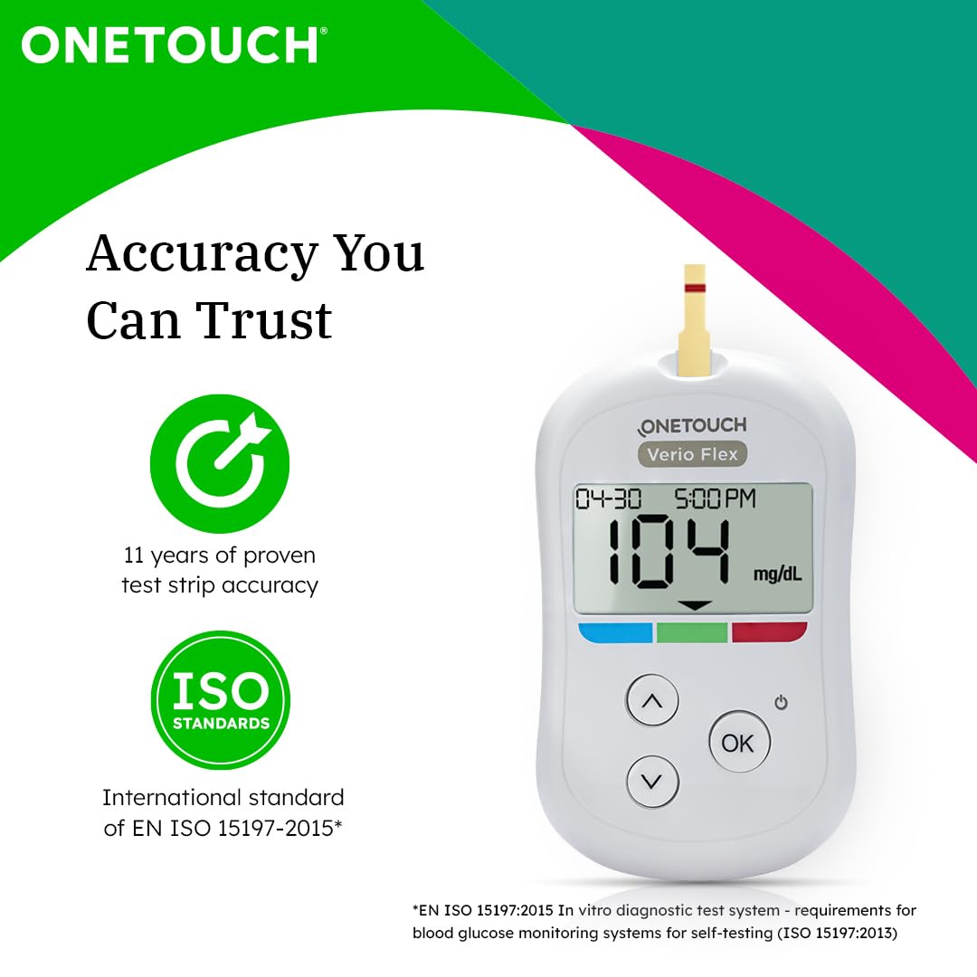 OneTouch Verio Test Strips | Pack of 50 Strips | Blood Sugar Test Machine Testing Strips | Global Iconic Brand | For use with OneTouch Verio Flex Glucometer