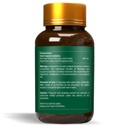 Zeelab Moringa Green Superfood Capsule | Immunity Supplements for Adults | 100% Vegetarian | Organic Moringa Leaf Powder 100 Capsules