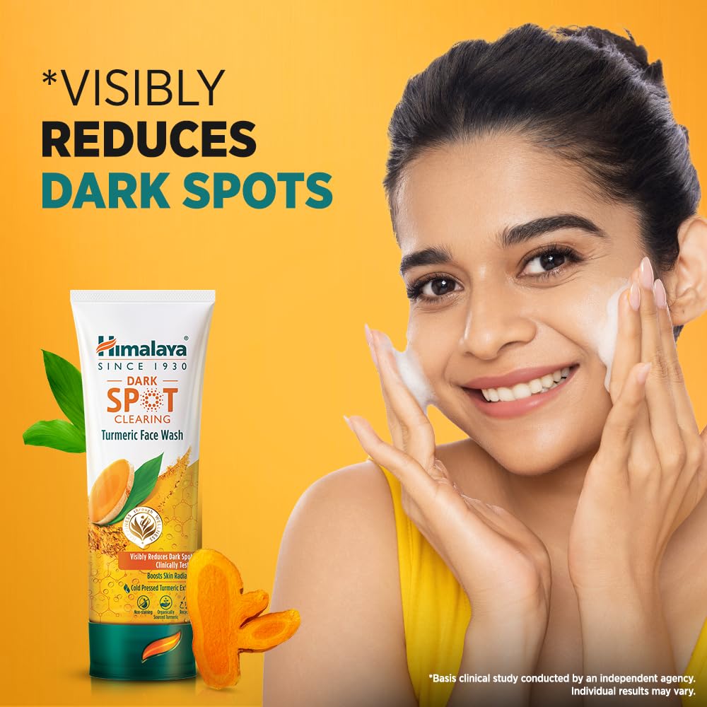 Himalaya Dark Spot Clearing Turmeric Face Wash | Reduce dark spots in 7 days | Organically sourced & Cold-pressed turmeric | 50ml