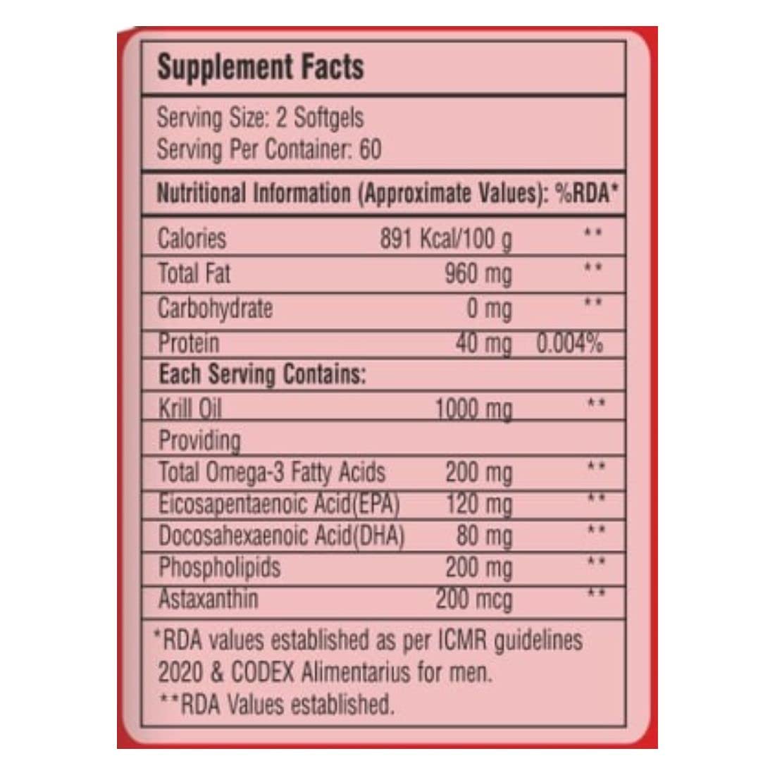 Zeelab Krill Oil Capsules | Best Supplement for Muscle Recovery, Bone & Joint Health (60 Softgel Capsules)