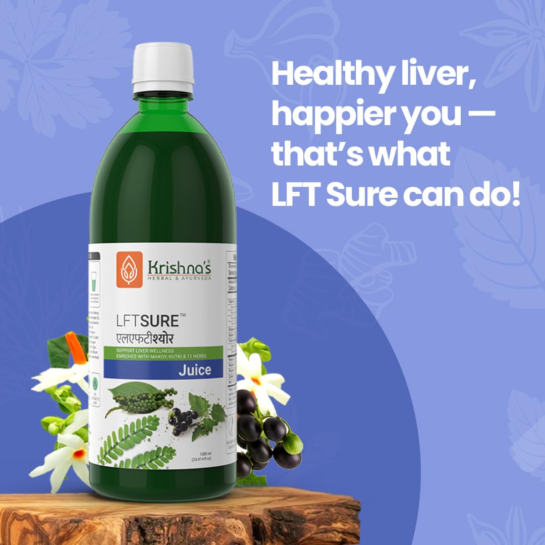 Krishna's LFT Sure Juice â€“ Enriched With 13 herbs - Natural Liver Cleanse & Detox Drink | Supports Liver Health & Digestion - 1000 ml