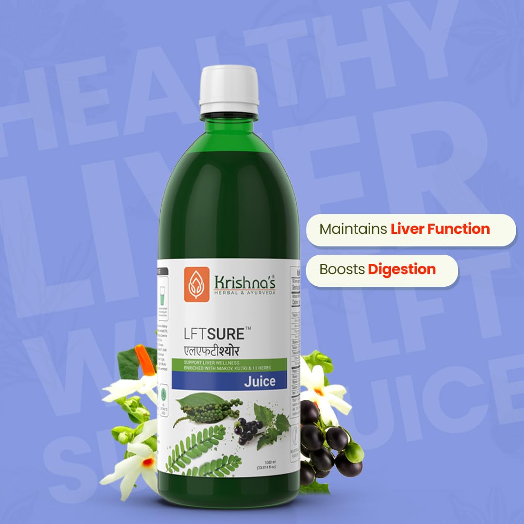 Krishna's LFT Sure Juice â€“ Enriched With 13 herbs - Natural Liver Cleanse & Detox Drink | Supports Liver Health & Digestion - 1000 ml