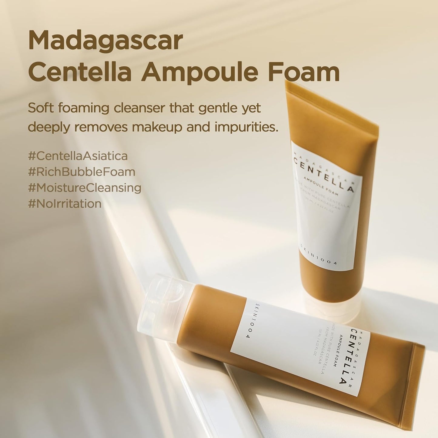 SKIN1004 Madagascar Centella Ampoule Foam Cleanser | Gentle Hydrating Face Wash, 125â€¯ml