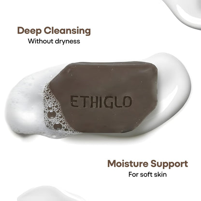 Ethiglo Deep Cleansing Soap for All Skin Types | Helps Reduce Acne Scars, Dullness, Tanning & Pigmentation | Leaves Skin Soft & Smooth | Pack of 1 (75g)