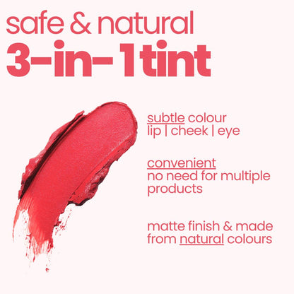 TucoÂ® Kids Lip Balm Tint | Lip, Cheek & Eyeshadow | Ages 3-15 Years | Made with 100% Natural Oils & Waxes | Free from Mineral Oils, Synthetic Fragrance and Parabens (Cherry tint, 4.5g)