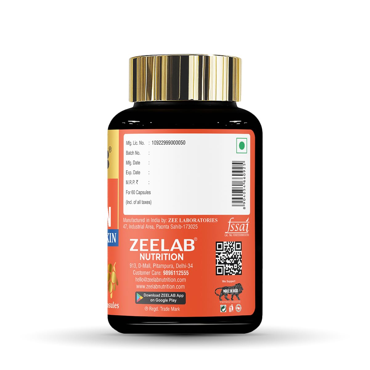 Zeelab Sea Buckthorn Capsules | Rich in Omega 7, Vitamins & Antioxidants | Supports Heart Health, Skin Glow, Immune Wellness & Cholesterol Balance â€“ 60 Veg Capsules
