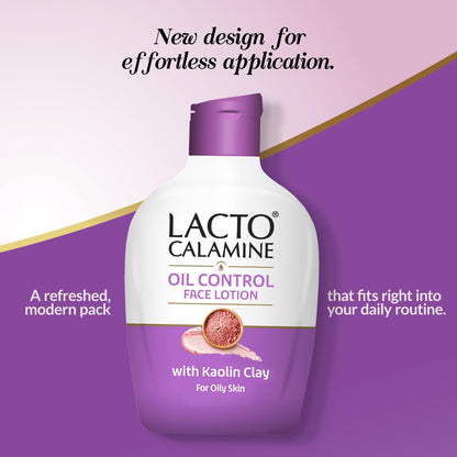 Lacto Calamine Face Lotion | 120ml | Daily Moisturizer For Face - Oily Skin | Kaolin Clay, Glycerine & Zinc Oxide | Abosrbs Excess Oil | Fights Pimples, Darkspots & Blackheads | Body Lotion