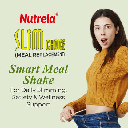 Nutrela Slim Choice Meal Replacement Protein Shake for Weight Loss- 500gm Vanilla Flavor | Weight Management supplement Powder | Goodness of Garcinia Cambogia, Rose Hips & Green Coffee Extract