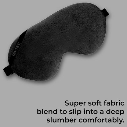 PACK OF 2 Eye Mask for Sleeping with Adjustable Strap Super Soft Sleep Masks Blind Fold for Comfortable Sleep Travelling Eye Pad for Girls Blind Folds for Sleeping - Black and Gray