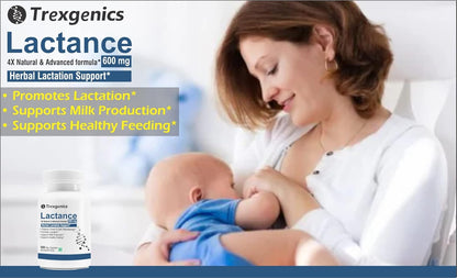 Trexgenics LACTANCE Lactation Support 4X Galactagogues 600 mg VEGAN & NON-GMO (60 Veg. Capsules) (Pack of 1)