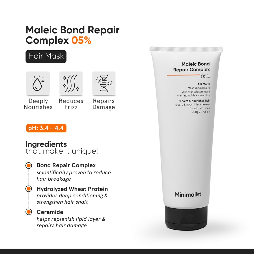Minimalist Maleic Bond Repair Hair Care Gift Set | Hair Serum, Shampoo, Mask Trio