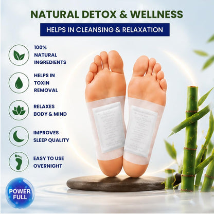 Shatras Herbal Foot Patch for Detox & Relaxation | Overnight Foot Pads for Tired Feet | Natural Ingredients for Sleep Aid, Pain Relief, Toxin Removal with Bamboo Vinegar Foot Patches with Adhesive Sheets-20 Pieces (PACK OF-1)