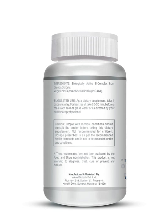 Vokin Biotech 100% Natural Vitamin B-Complex - Quinoa Sprout - 90 Capsules