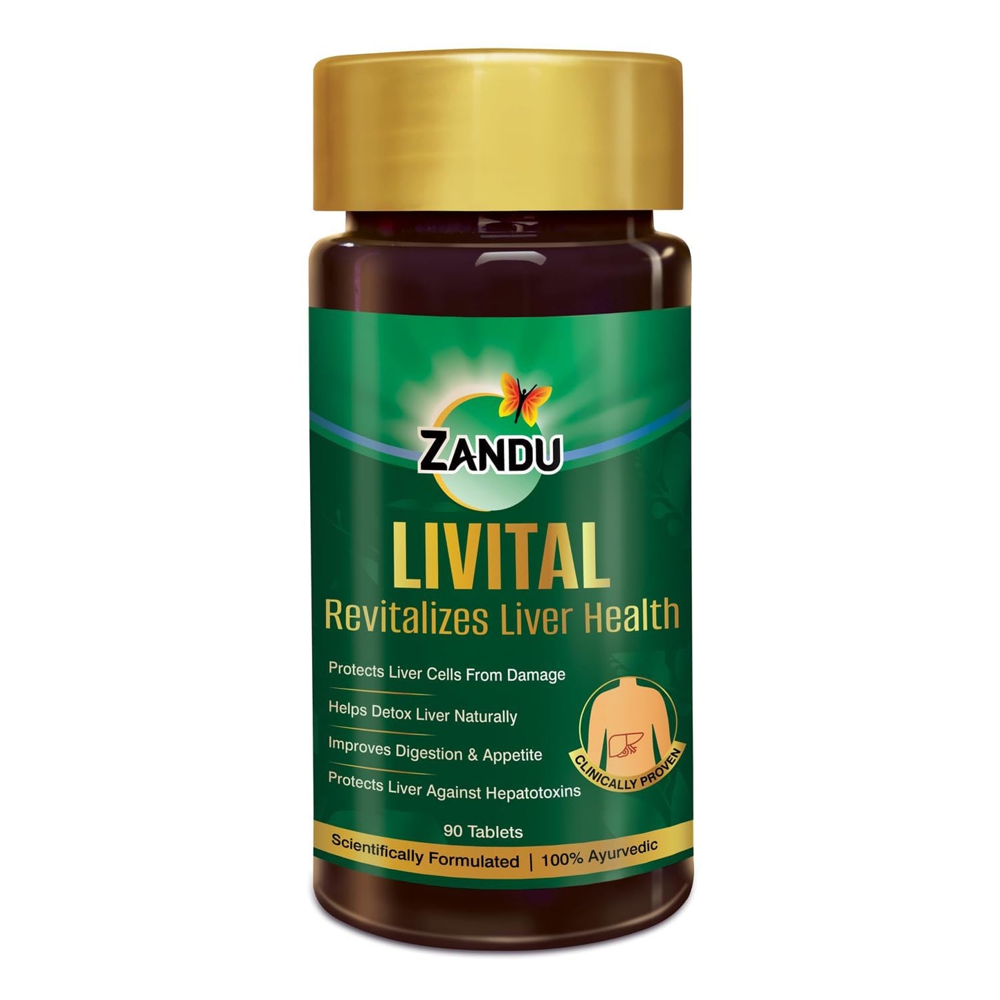 Zandu Livital Liver Tablets â€“ Clinically Proven for Liver Detox & Health Support in 2 Months | 90 Tabs | Ayurvedic Formula with Bhringaraj & Guduchi | 100% Ayurvedic Ingredients
