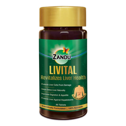Zandu Livital Liver Tablets â€“ Clinically Proven for Liver Detox & Health Support in 2 Months | 90 Tabs | Ayurvedic Formula with Bhringaraj & Guduchi | 100% Ayurvedic Ingredients